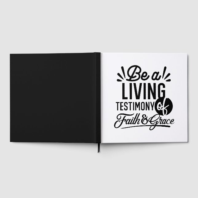 Living Testimony Bible Quote Christian Motivation Guest Book (Full)