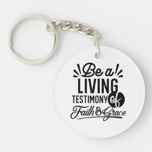 Living Testimony Bible Quote Christian Motivation Key Ring