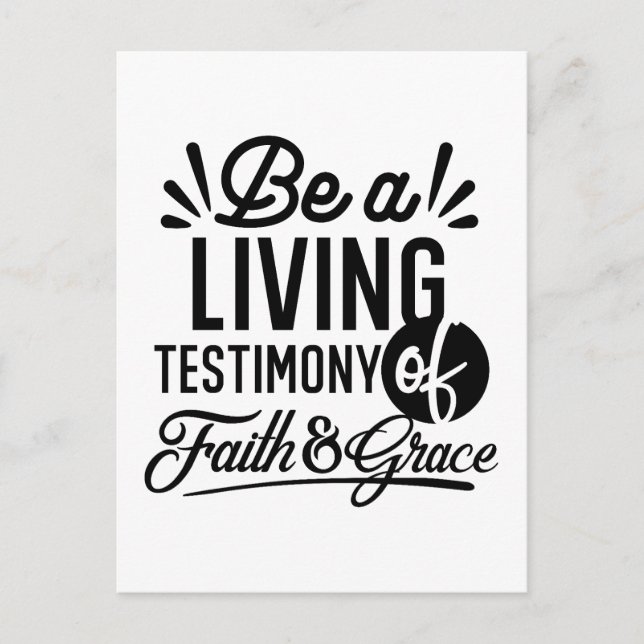 Living Testimony Bible Quote Christian Motivation Postcard (Front)