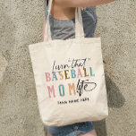LIVING THAT BASEBALL MOM LIFE<br><div class="desc">Get ready to show off your baseball mum pride with our delightful bag : an elegant modern font saying "Living that baseball mum life" with calligraphy accents in soft pastel colours. We've left a special space just for your team's name, allowing you to personalise this design and truly make it...</div>