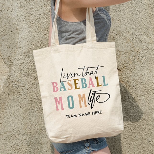 LIVING THAT BASEBALL MOM LIFE TOTE BAG (Creator Uploaded)