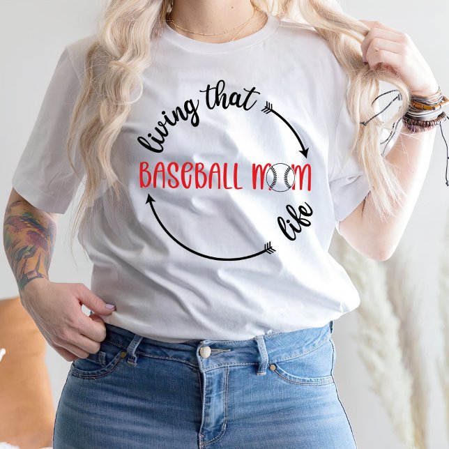 Living That Baseball Mum Like, Baseball Vibes T-Shirt (Creator Uploaded)