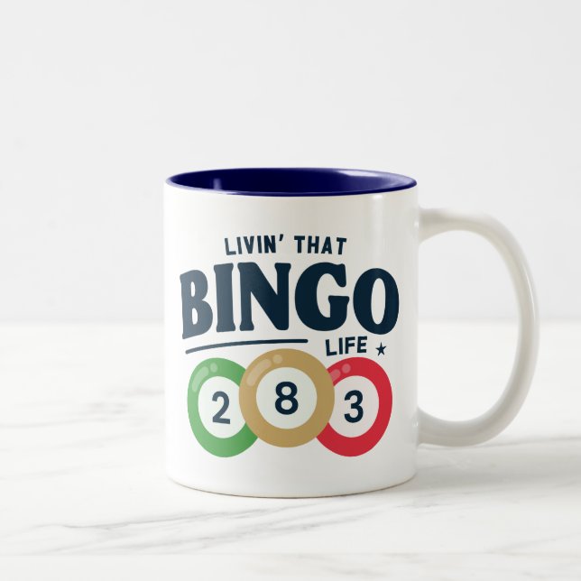 Living That Bingo Life  Two-Tone Coffee Mug (Right)