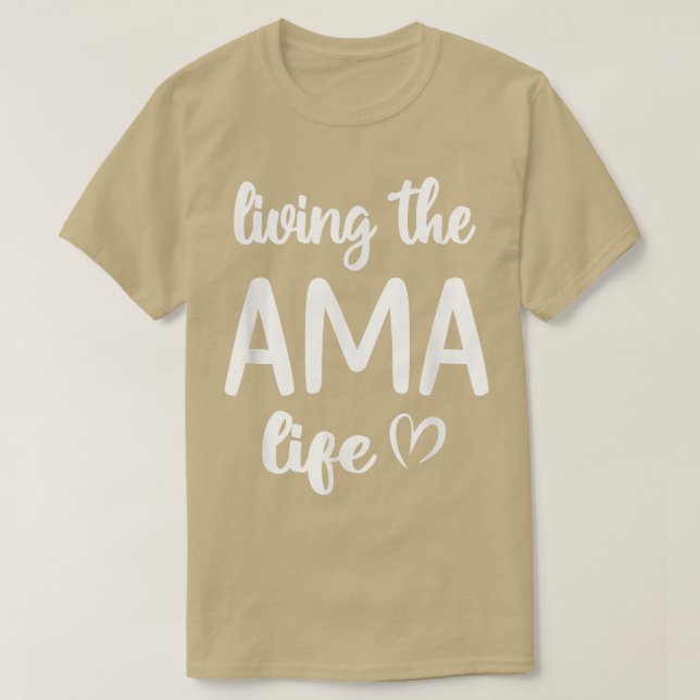 Living The Ama Life Blessed Ama Grandmother T-Shir T-Shirt (Design Front)