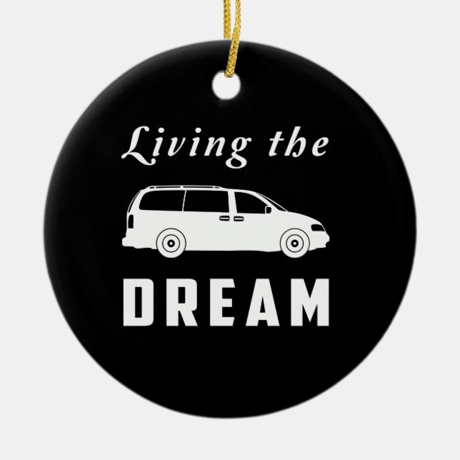 Living the Dream Ceramic Tree Decoration (Front)