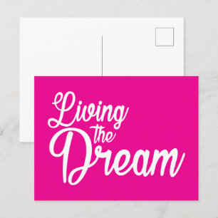 Living The Dream Inspirational Motivational Postcard