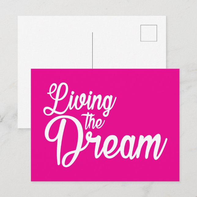 Living The Dream Inspirational Motivational Postcard (Front/Back)