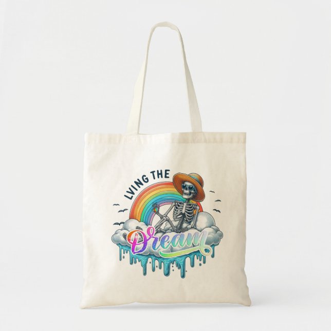 Living The Dream - Skeleton Tote Bag (Front)