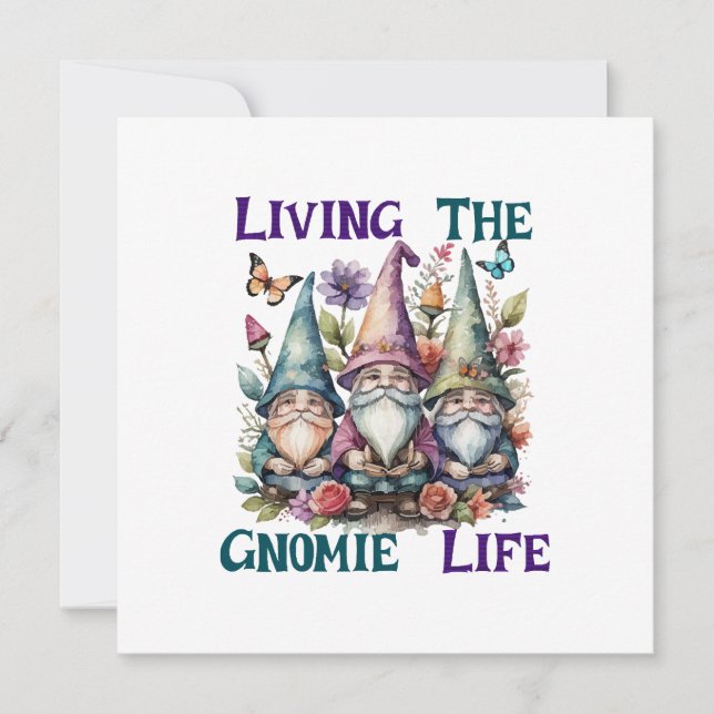 Living The Gnome Life Invitation (Front)