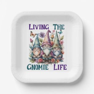 Living The Gnome Life Paper Plate