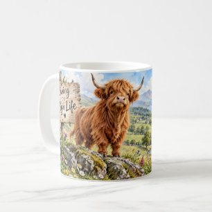 Living the High Life Highland Cow Coffee Mug