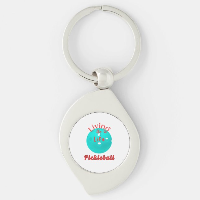 Living The Life Pickleball Key Ring (Front)