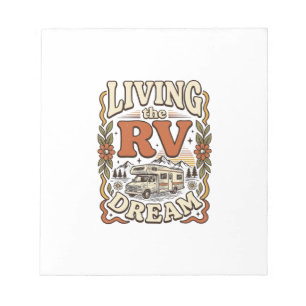 Living the RV Dream Vintage Camping Shirt Design_1 Notepad