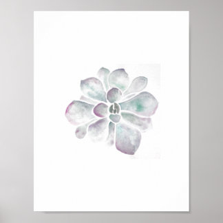 Living Watercolors: Purple and Sage Poster