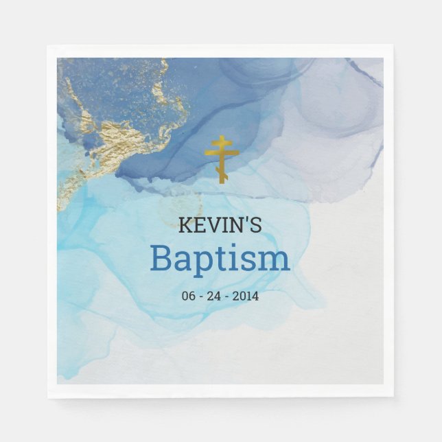 Living Waters Orthodox Christian Baptism Napkin (Front)