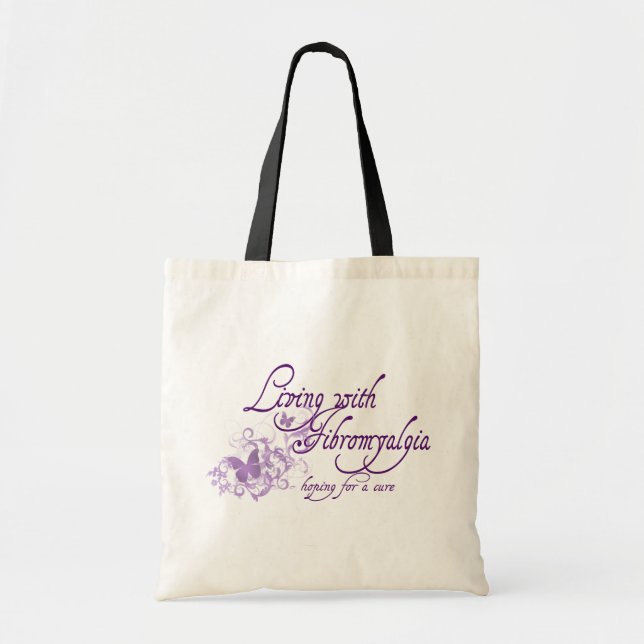 Living with Fibromyalgia Tote Bag (Front)