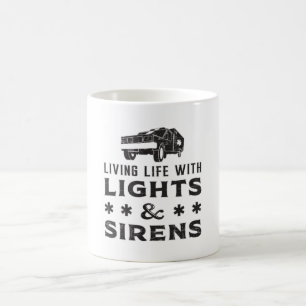 Living With Lights Paramedic Ambulance EMS Funny Coffee Mug