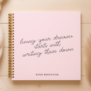Living your Dreams Blush Pink Journal Notebook