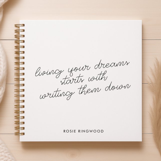 Living your Dreams Minimal White Journal Notebook (Creator Uploaded)