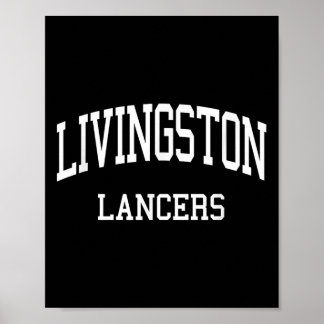 Livingston High School Hs Livingston Nj Retro Spor Poster
