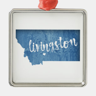 Livingston Montana Wood Grain Metal Tree Decoration