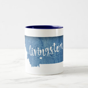Livingston Montana Wood Grain Two-Tone Coffee Mug