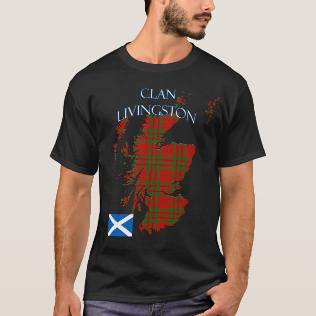 Livingston Scottish Clan Tartan Scotland T-Shirt (Front)