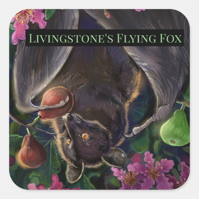Livingstone Flying Fox Square Sticker (Front)