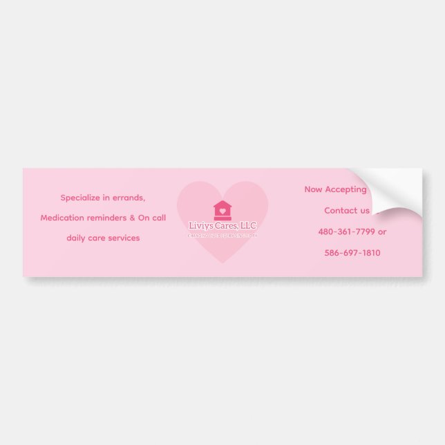 Liviys Cares Logo Bumper Sticker (Front)