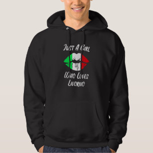 Livorno Lips and Mouth Love Italian Flag Hoodie