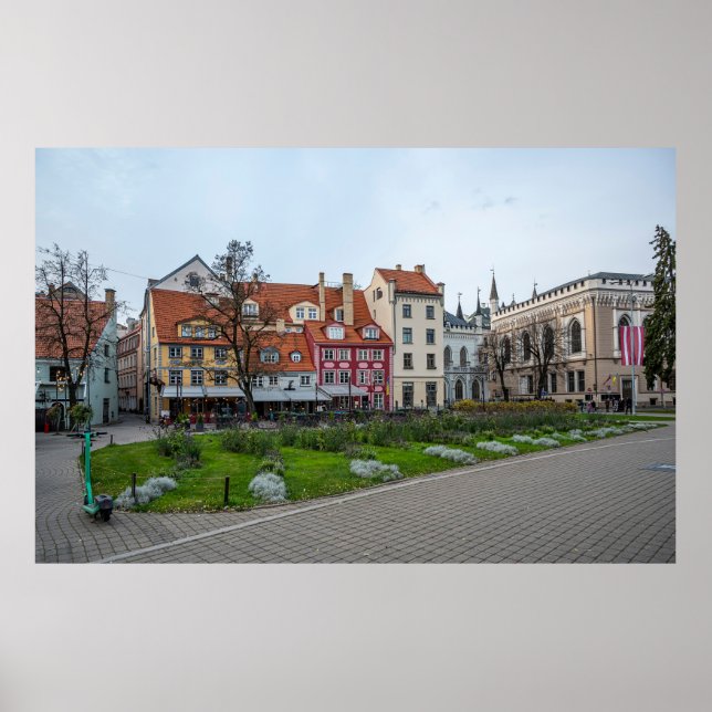 Livu square in Riga, Latvia Poster (Front)