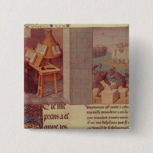 Livy Writing and the Foundation of Rome 15 Cm Square Badge