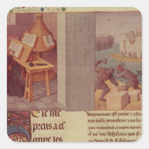 Livy Writing and the Foundation of Rome Square Sticker