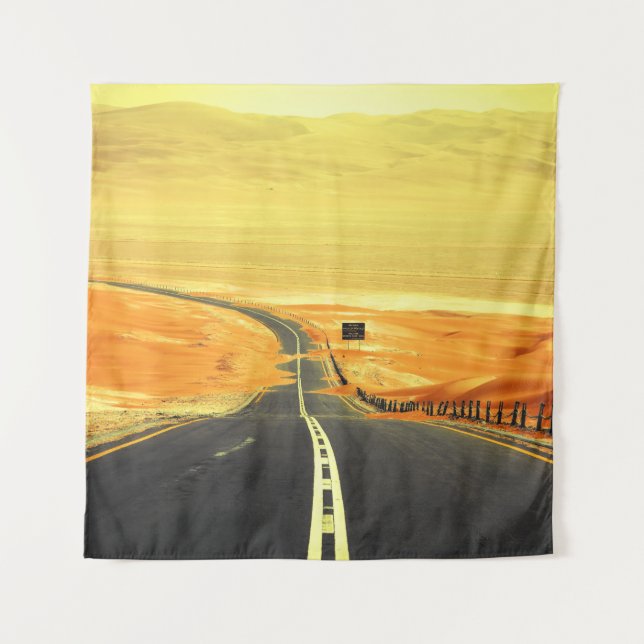 Liwa Oasis Asphalt Road, Dunes. Tapestry (Front)