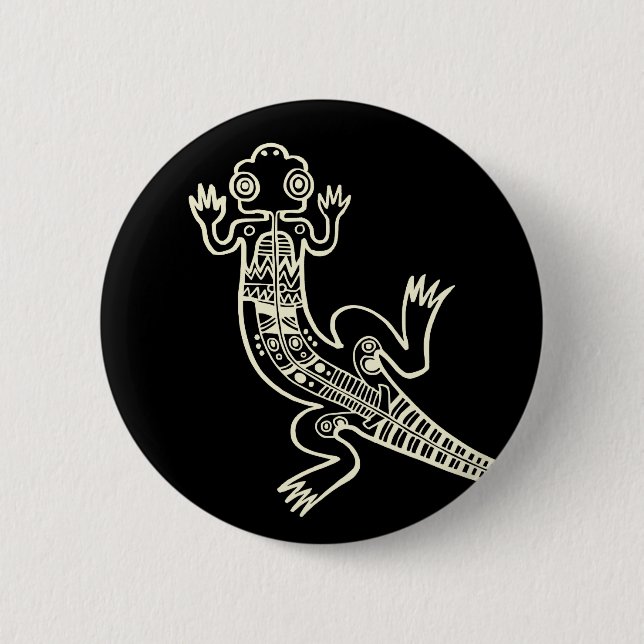 Lizard 6 Cm Round Badge (Front)