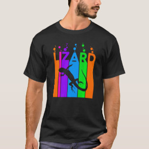 Lizard Animal Rainbow Bubble With Silhouette T-Shirt