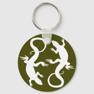 Lizard Art Keychain Cool Retro Reptile Art Gifts