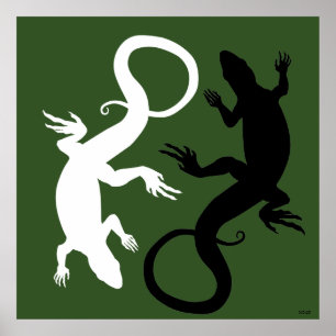 Lizard Art Poster Reptile Art Prints Poster Large