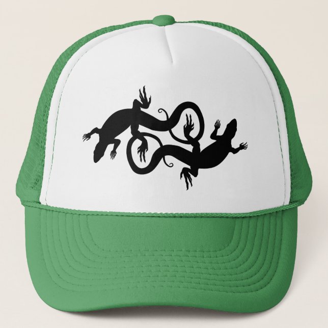 Lizard Art Trucker Cap Reptile Caps & Hats (Front)