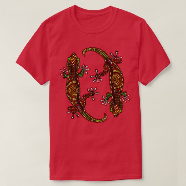 Lizard Australia aboriginal lizard dot painting Cl T-Shirt (Design Front)
