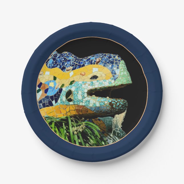 Lizard Barcelona, Catalonia Gaudi - Spain (Party)  Paper Plate (Front)