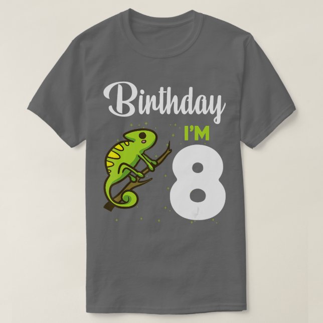 Lizard birthday 8 Year Old Lizard Lover Kids Girls T-Shirt (Design Front)