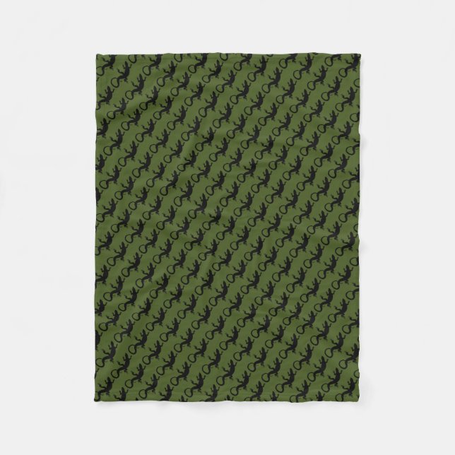 Lizard Blanket Cool Lizard Art Fleece Blanket (Front)