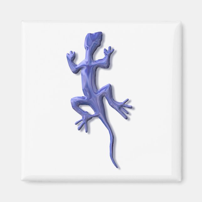 Lizard-blue glass magnet (Front)
