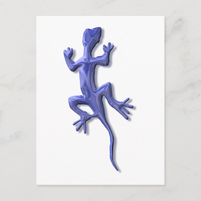 Lizard-blue glass postcard (Front)