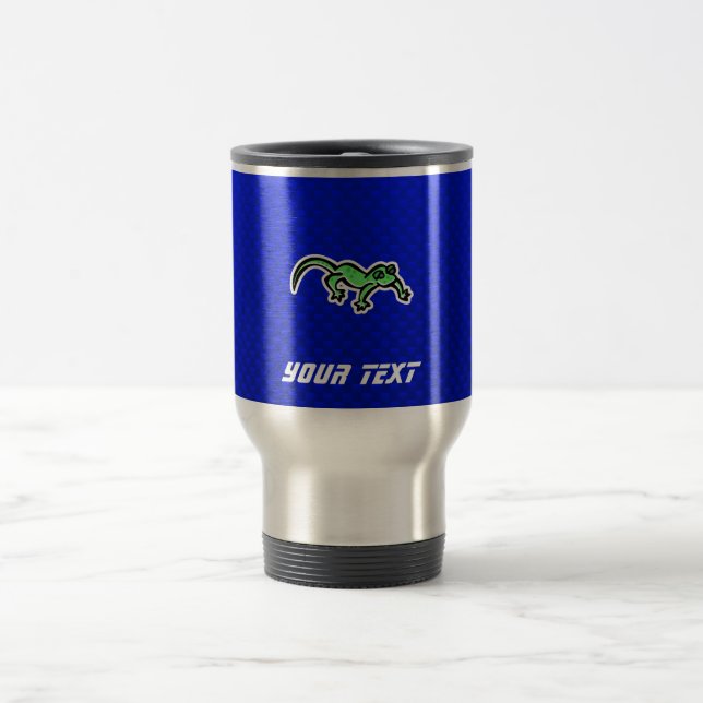 Lizard; Blue Travel Mug (Center)
