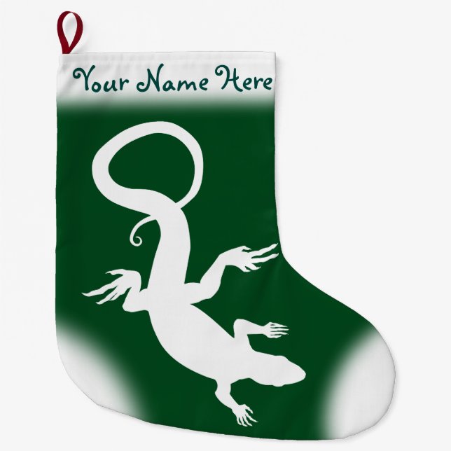 Lizard Christmas Stocking Custom Reptile Stocking (Front)