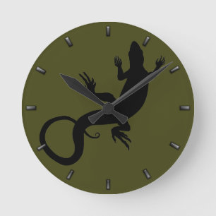 Lizard Clock Cute Reptile Art Lizard Wall Clock