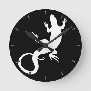 Lizard Clock Cute Reptile Art Lizard Wall Clock