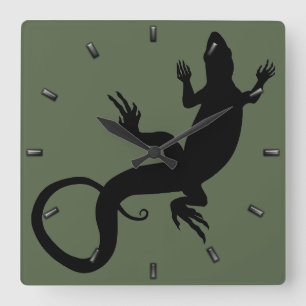 Lizard Clock Cute Reptile Art Lizard Wall Clock